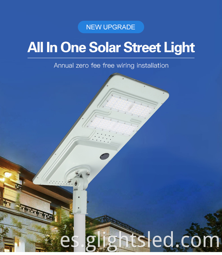 Nuevo diseño impermeable al aire libre IP65 40W 60W 120W 180W Integrado todo en una lámpara de calle solar LED